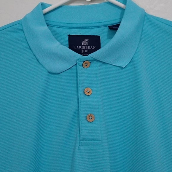 Caribbean Joe Turquoise Polo Golf Shirt Large - Picture 3 of 5